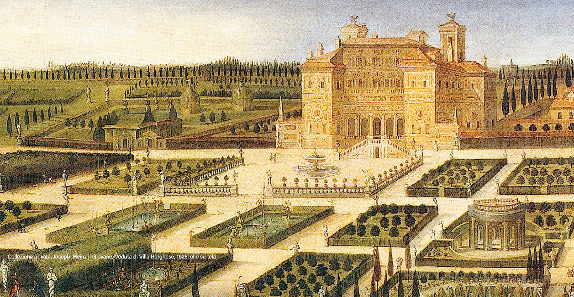 Joseph Heintz il Giovane Veduta di Villa Borghese 1625, olio su tela Collezione privata Joseph Heintz il Giovane Veduta di Villa Borghese 1625, olio su tela Collezione privata